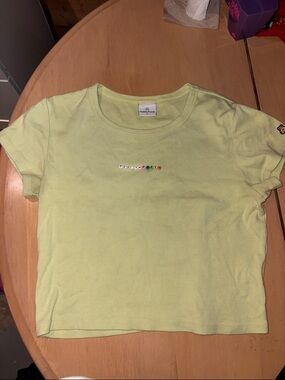 Pale Lime T-shirt Teddy Fresh size Large with Center Logo